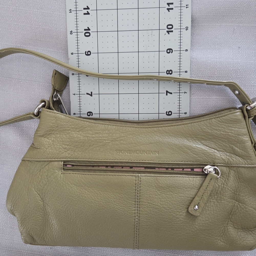 Stone Mountain Genuine Leather Olive Gree Acces Leather Shoulder Bag